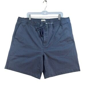 Orvis Cotton Shorts Navy Blue Elastic Waist‎ Drawstring Mens Size XL